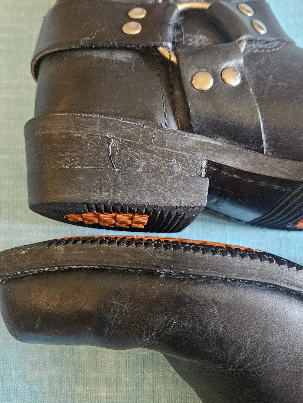 Durango Men’s Harness Motorcycle Biker Boots Men's Black Moto Boots Size 9D